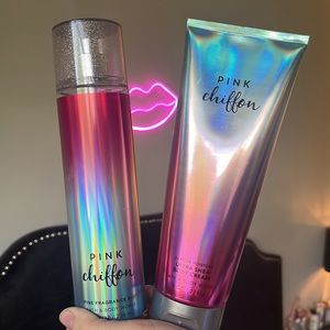 ✨ Glittery lid Pink Chiffon body cream and fragrance mist bundle